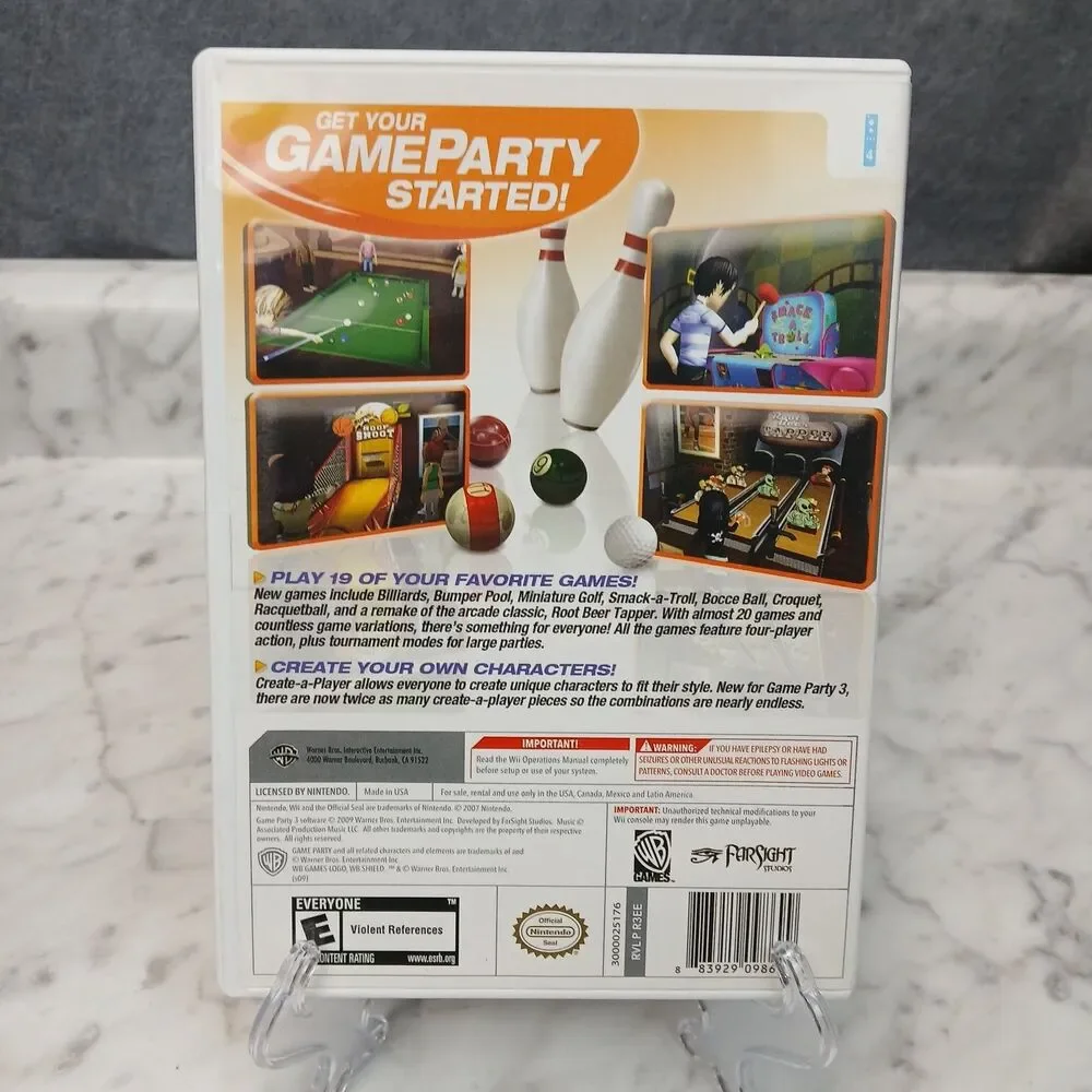 Game Party 3 Wii Video Game 19 Hit Games Family Party Multiplayer Fun